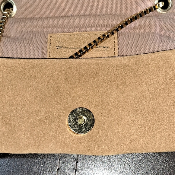 #029 Free People  Elegant Tan Chain-Strap Clutch/Crossbody Women's Bag - Picture 16 of 16